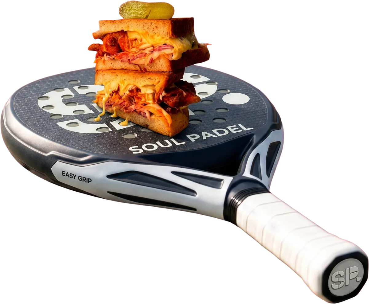 Northern Soul grilled cheese on a Soul Padel racket